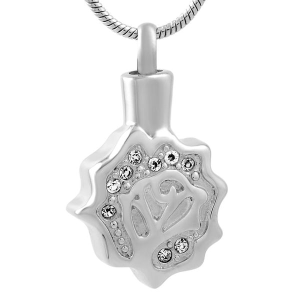 

pendant necklaces you are my sunshine heart crystal inlay cremation jewelry human pet ash urn keepsake necklace never fade gift, Silver