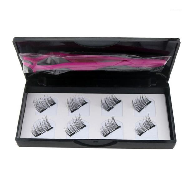 

pairs magnetic false eyelashes reusable magnet extensions with tweezers1
