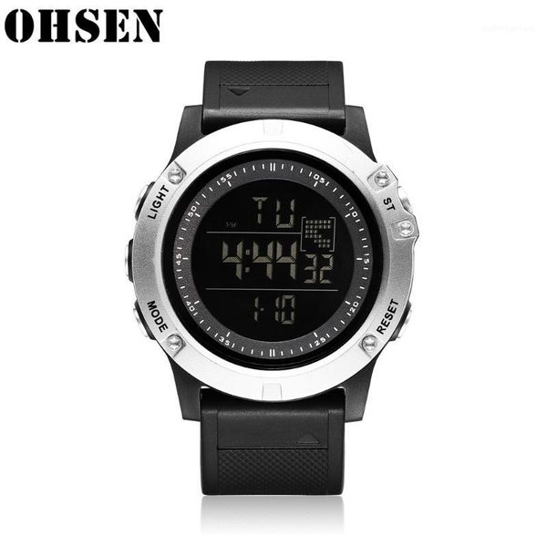 

men watches mens led military waterproof watch fashion unique large dial electronic male clock reloj hombre wristwatches, Slivery;brown