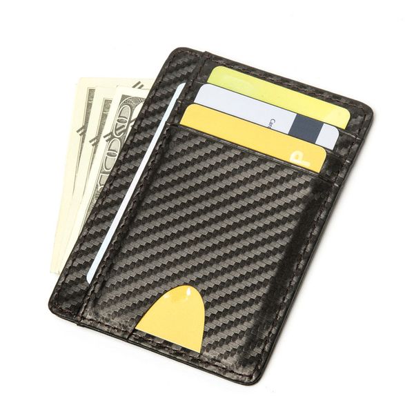 

straight men and credit ultra-thin portable gift fiber business women multifunctional card bag carbon rfid wallet skxgj