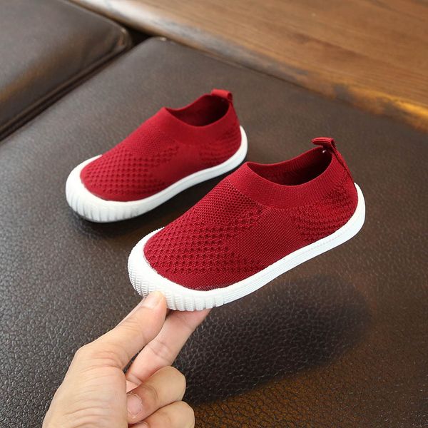 

shoes for baby bon childrenÂ kids baby girls boys solid print mesh sport run walker sneakers casual toddler shoes jul22, Black;red