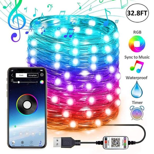 

strings led string light bluetooth app control lamp waterproof outdoor fairy lights for christmas decoration