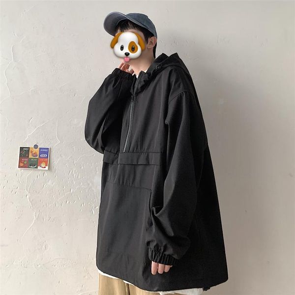 

men's jackets men jacket autumn style korean hooded casual loose trend large size handsome long sleeved top, Black;brown
