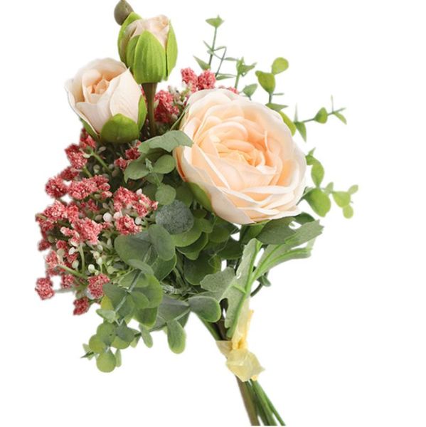 

decorative flowers & wreaths 38cm artificial lulian gypsophila bouquet wedding hand flower arrangement home living room restaurant el decora