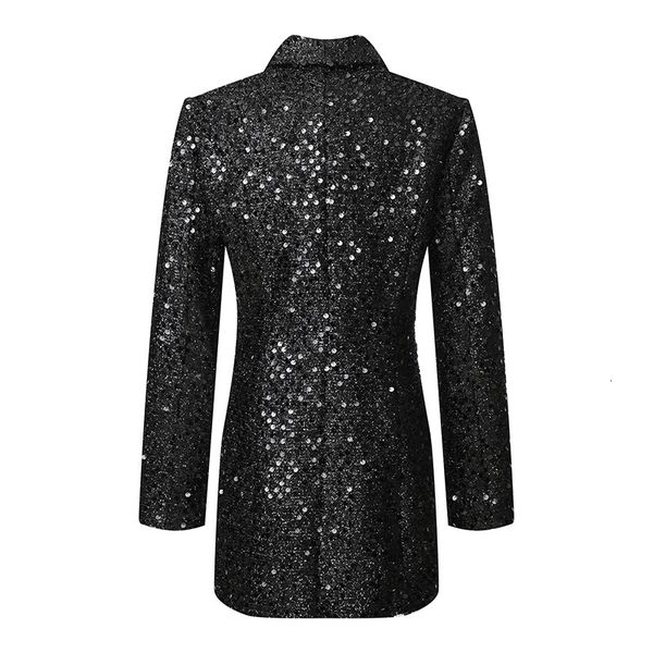 

women's jackets girl's pyjtrl ladies'fashions shawl shiny lapels sequins ladies' suit double-breasted women's jacke, Black;brown