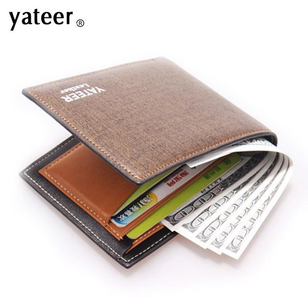 

wallets men leather wallet purse mens vallet male money bag pocket, Red;black
