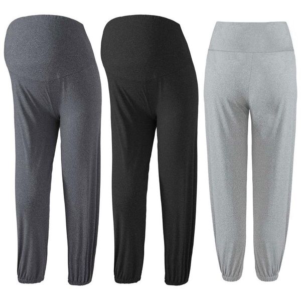 

maternity bottoms pregnancy abdominal belly pants harlan for pregnant women clothes adjustable elastic waist work yoga trousers, White