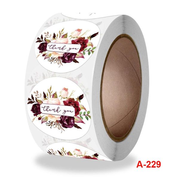 

gift wrap round flower stickers thank you for color handmade seal