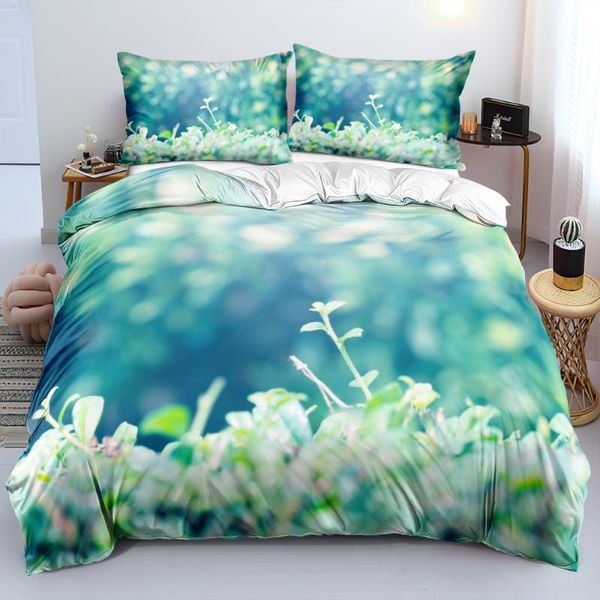 

bedding sets green leaves bed linen plant duvet cover set quilt/comforter case pillow shams 200x200 king  double full size