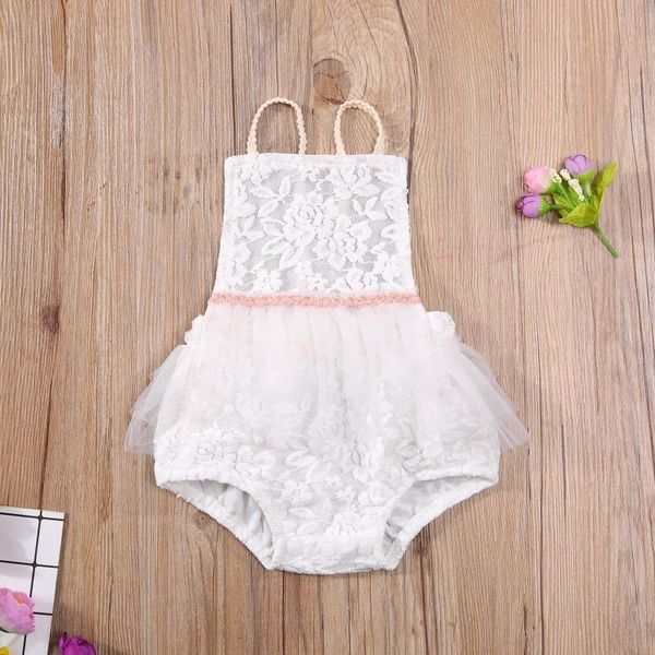

born baby girls floral jumpsuits embroidery short mesh romper sleeveless backless lace jumpsuit summer children outwear rompers, Blue