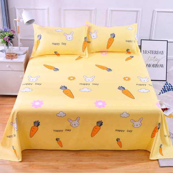 

summer floral cute students single double bedsheet king queen twin flat sheet soft sanding bed 200x230cm sheets & sets