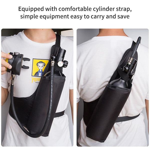 

40.5x31.5cm black diving material oxygen bottle bag scuba cylinder shoulder bags pouch pool & accessories