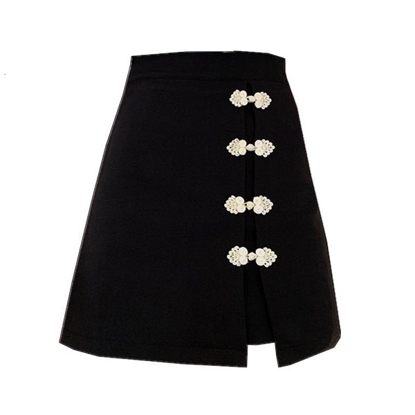 

skirts chic chinese vintage buttons a-line women mini safe shorts preppy style spring summer cute sweet ladies bottom, Black