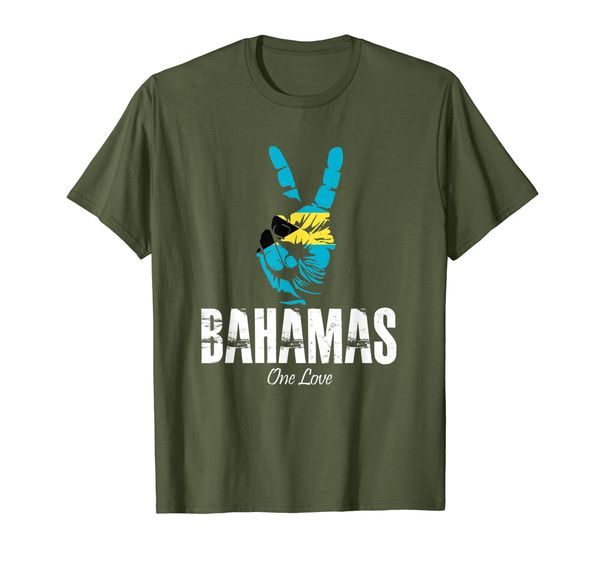 

one love bahamas peace sign bahamian vacation t-shirt, White;black