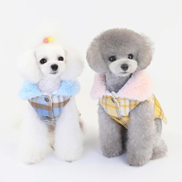 

dog apparel pet clothing autumn/winter tricolor woolen coat