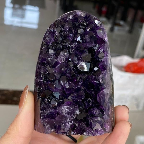 

beautiful natural amethys quartz cluster crystal specimen energy healing transfer furnishings home decoratio decorative objects & figur