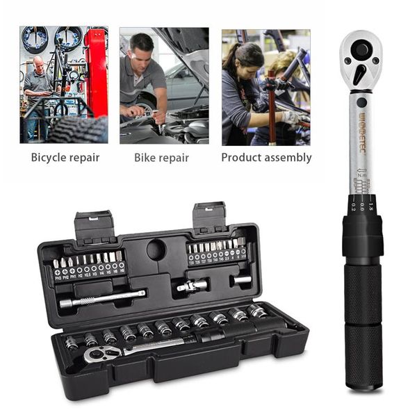 

hand tools 2-20nm multipurpose utility tool toolbox sets bicycle fix 1/4 preset torque wrench socket bit combination 35 in 1