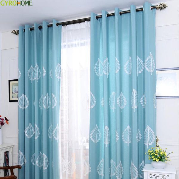 

curtain & drapes embroidered sheer tulle curtains pastoral leaves for living room