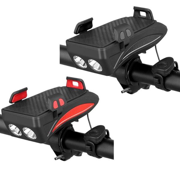 

in 1 multifunctional mobile phone holder bicycle light stand usb led lamp horn drop bike lights