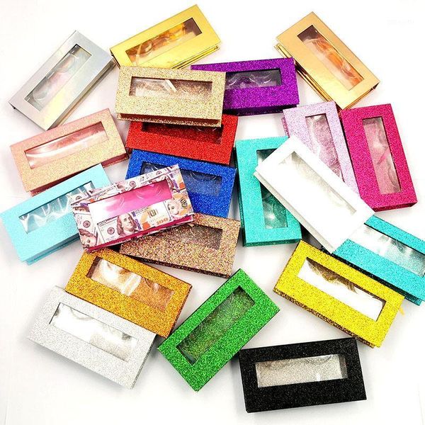 

100pc rectangle eyelashes box with lashes tray package mink wholesale box1