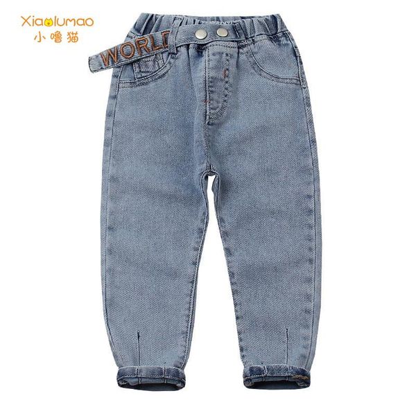 

baby girl jeans toddler hole star print pants for girls elastic waist kids denim children, Blue