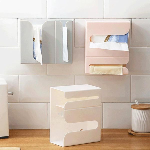 

tissue boxes & napkins wall mounted napkin paper towel trash bag dispenser storage box organizer