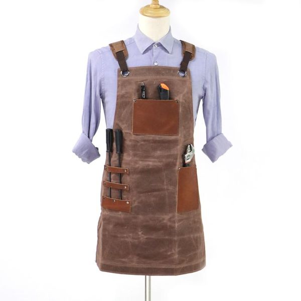 

waterproof high duty wax canvas heavy working tool apron for gardener men aprons