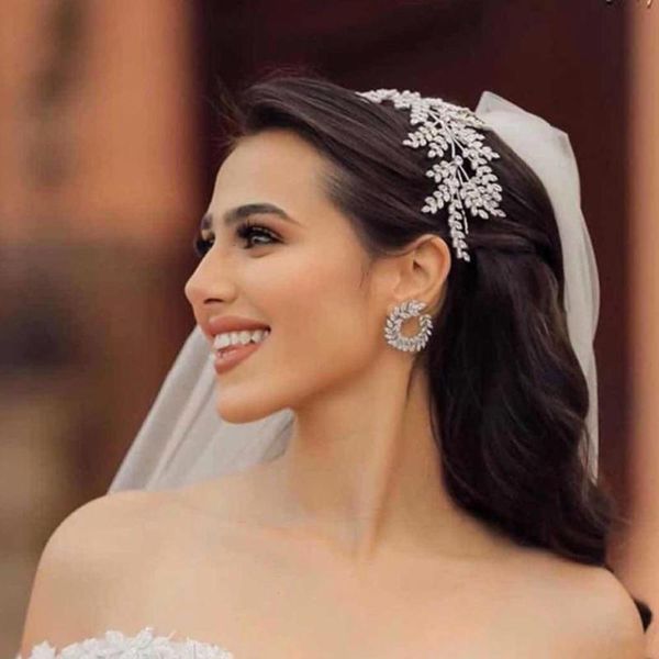 

fashion bride headband crystal leaf hair band, asnora bridal crown tiara ,hair accessories wedding ,wedding a01006 clips & barrettes, Golden;silver