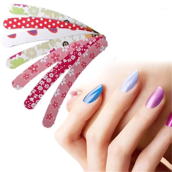 

5pcs flower print mini nail files buffer finger tips tools pedicure manicure p5b31