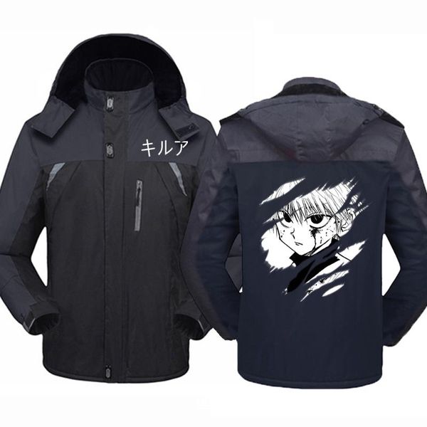 

men's jackets autumn anime hunterxhunter killua zoldyck jacket outdoor cold-proof windbreaker coats waterproof warm mountaineering clot, Black;brown