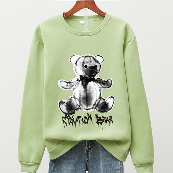 

women's hoodies & sweatshirts oversized bear print sweatshirt kawaii for women clothes hoody female itself winter womens full sleeve ho, Black