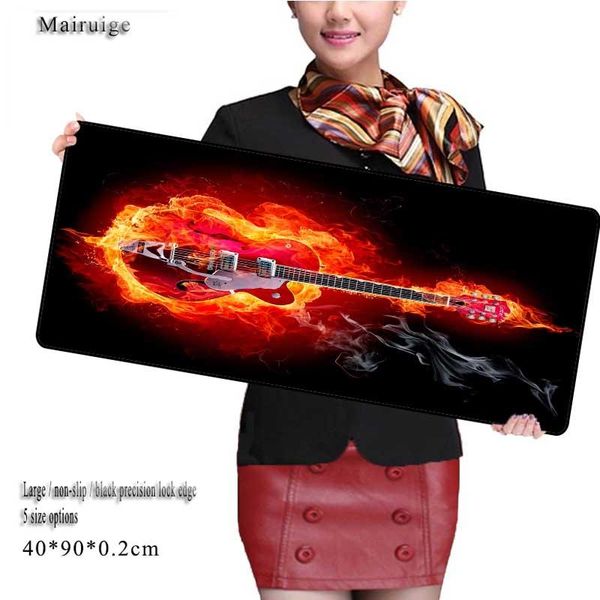 

mouse pads & wrist rests mairuige store super large size 30x80cm 40x90cm fire guitars speed computer gaming mause pad lock edge table mat