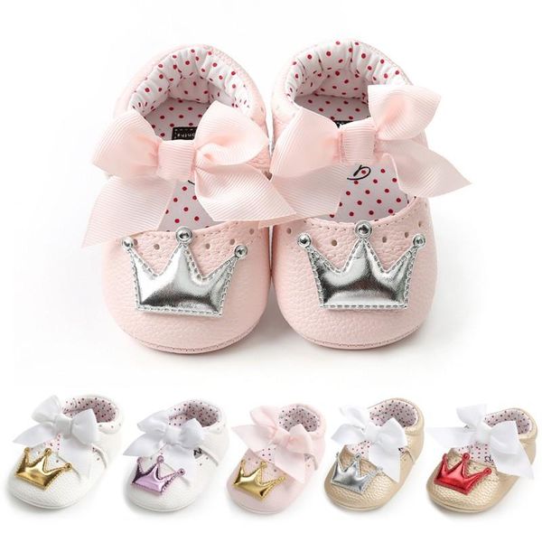 

first walkers baby girls shoes butterfly crown anti-slip toddler walker princess soft soled mary jane crib shoe a26