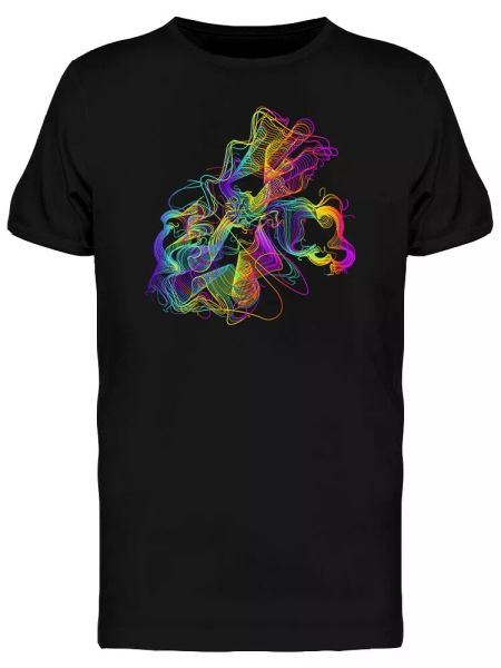 

moving colorful lines art men's tee -image by shutterstock, White;black