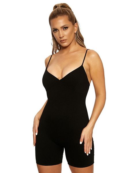 

women's jumpsuits & rompers 2021 summer jumpsuit tight pit short, Black;white
