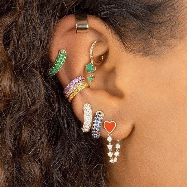 

dangle & chandelier gold filled long chain tassel earring red enamel heart girlfriend gift micro paved cz romantic gorgeous women charm jewe, Silver