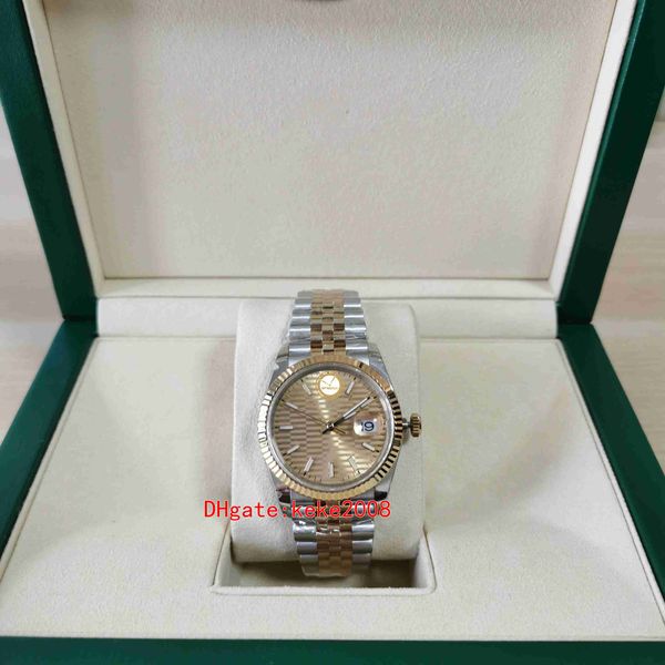 

bp watch men wristwatches 36mm 126233 yellow gold & steel gold pit pattern dial jubilee bracelet 2813 movement mechanical automatic ladies w, Slivery;brown