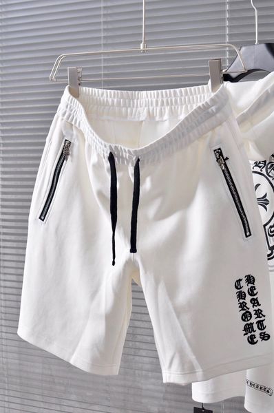 

tide brand 2021 crosin ch leather ch cross sanskrit embroidery shorts men's and women's slim straight beach ca, White;black