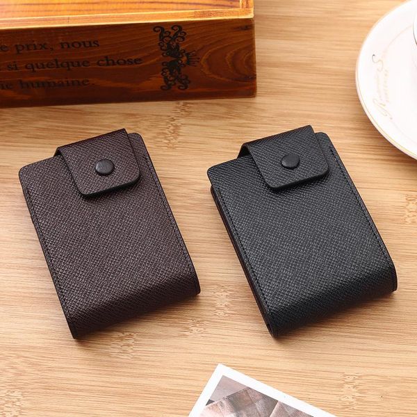 

card holders 1pc men business organ holder cover case multiple slots anti-theft purse fashion soloid color pu leather hasp small wallets, Brown;gray
