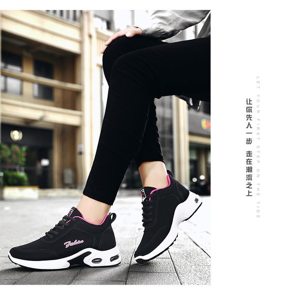 

women's shoes fall 2021 matte leather upper soft sole running shoe korean casual cushion sports shoes women pn112