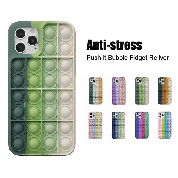 

lx brand for iphone 13 case push it bubble fidget reliver stress case for iphone 13 12 11 pro max x xs xr 7 8 6s plus silicone antistress