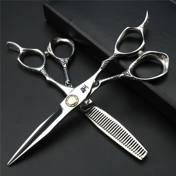 

hair scissors "bearing screw 6 inch thinning senior barber salon styling hairdressing tools 440c steel"