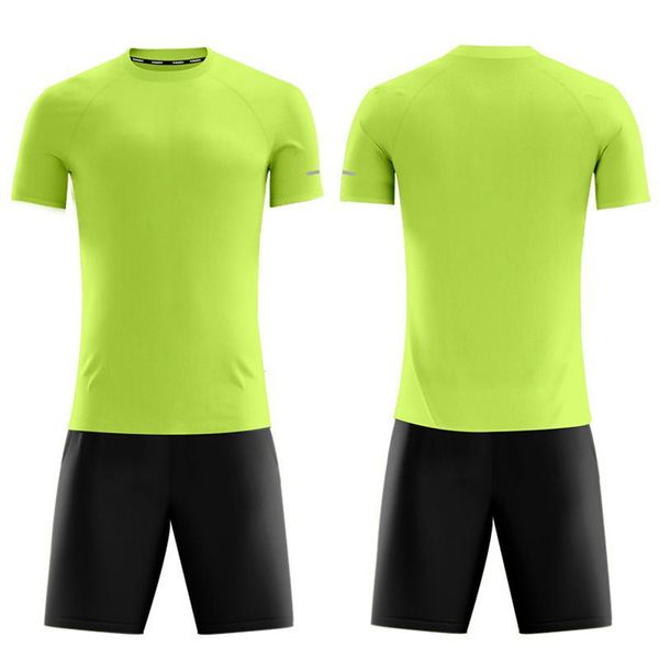 

custom green short sleeve blank team soccer jerseys set wholesale customized with shorts training fashion running uniform jersey 750-4, Black