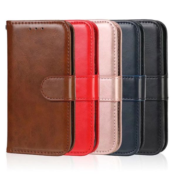 

crazy horse wallet leather flip cases for iphone 13 12 11pro max xs xr 8 7 6s plus