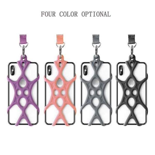 

universal lanyard silicone sports phone strap case neck hanging rope sling for mobile anti-lost lanyards cell straps & charms