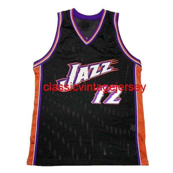 

stitched rare #12 stockton champion jersey embroidery custom any name number xs-5xl 6xl, Black