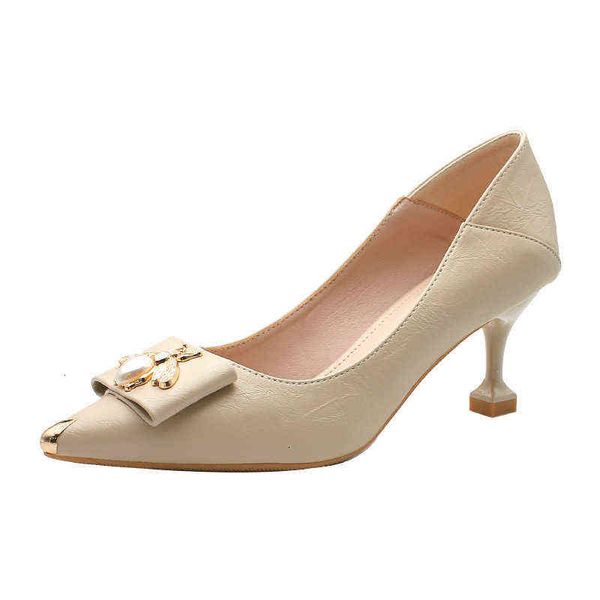 

high heeled sho women's thin spring french temperament godds fan shallow mouth pointed head korean cat heel 5a-2