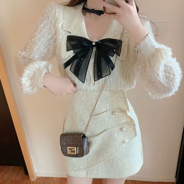 

spring mujer elegant fashion + skirt twopiece of women's clothing jacket in autumn, Black