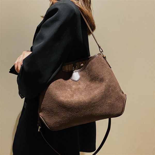

2021 early autumn women's bag frosted soft leather street style lazy tot hand single shoulder messenger bag