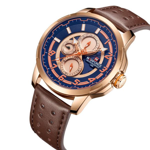 

wristwatches 2021 student movement watches concept of men's six-pin watch waterproof leather belt business men sports, Slivery;brown